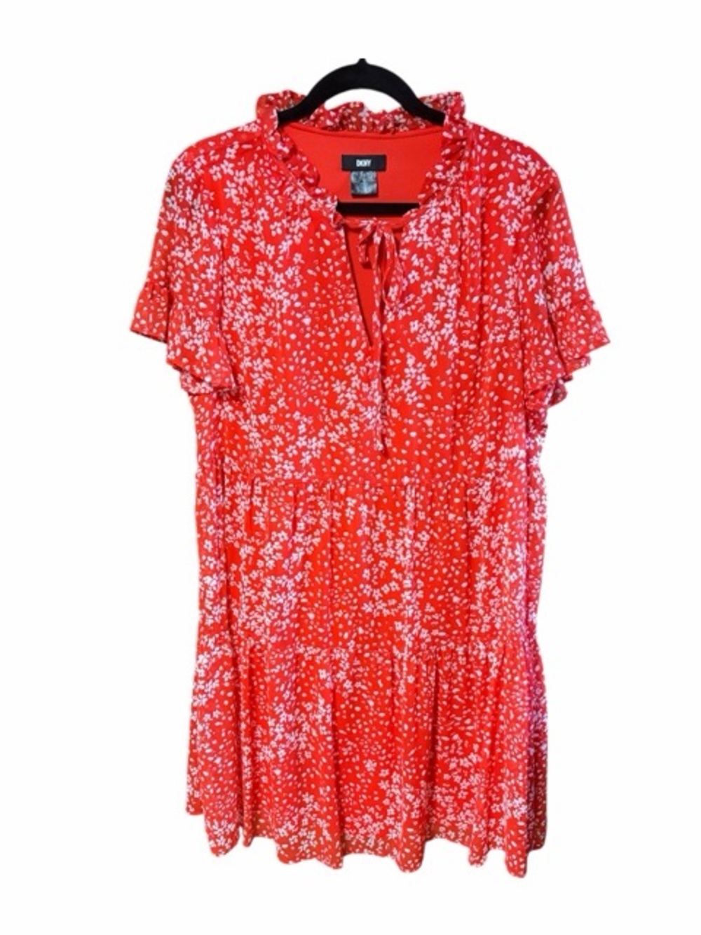 Dkny‎ Ruffle Trim Floral Print Dress